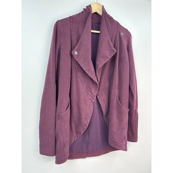 Lululemon That's A Wrap Cardigan Jacket Heathered Bordeaux Drama Plum Sz 4 - Picture 3 of 8